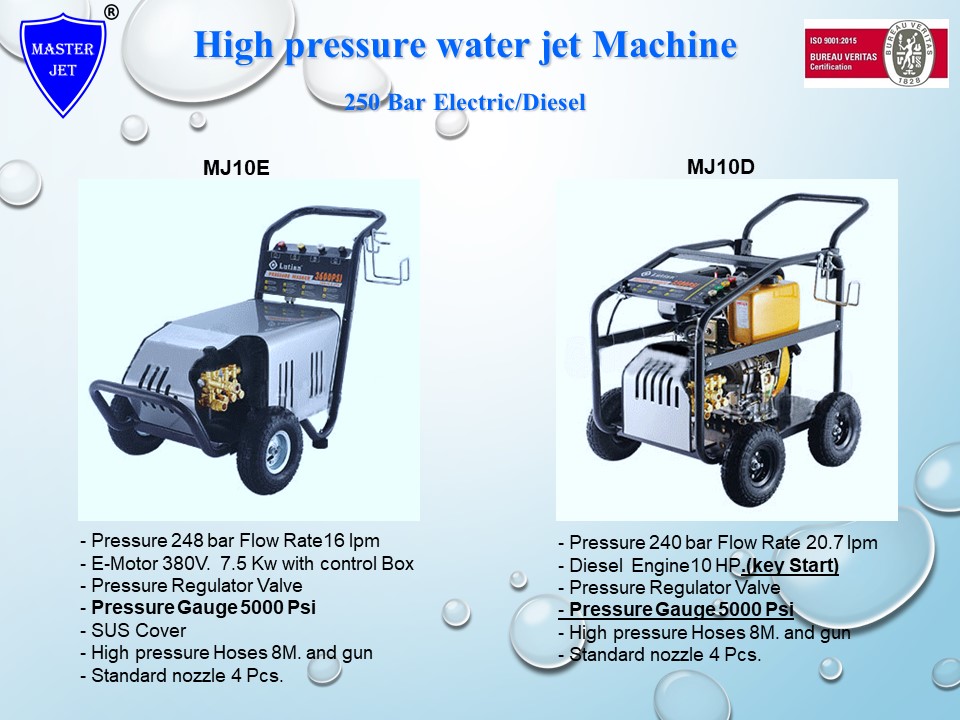 High-pressure water jet machine รุ่น MJ10D 250bar 18Ipm